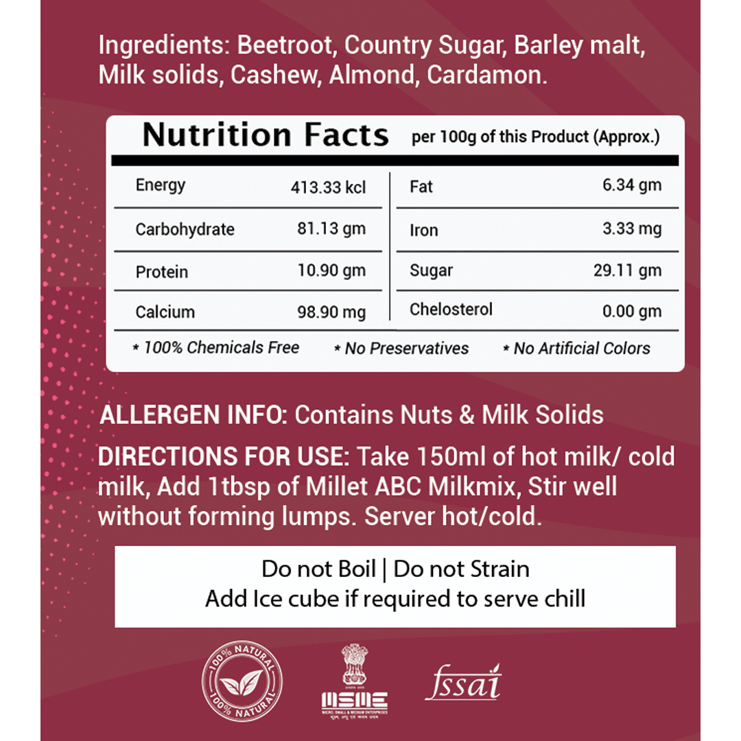 Laks Beetroot Nutrimix, Natural Powder Mix, No Preservatives, 200g Jar